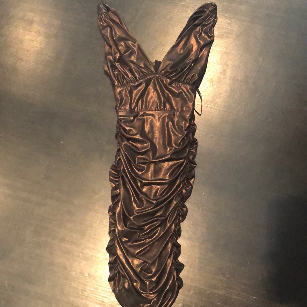 Bebe gold metallic dress